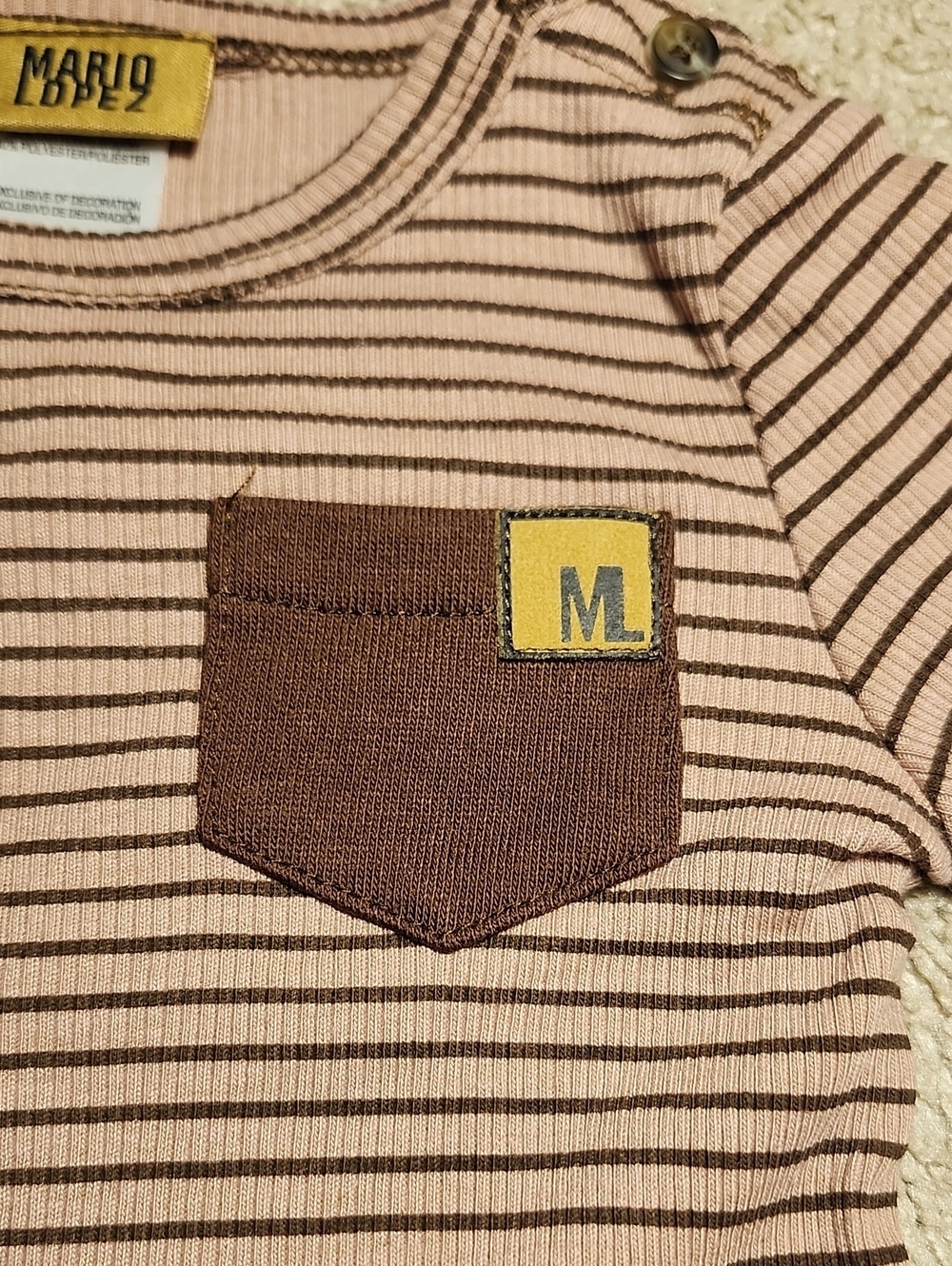 Mario Lopez Kids Baby Boy 3-Piece Set Striped Bodysuit Pants Hat 3/6 M NWT - Picture 4 of 15